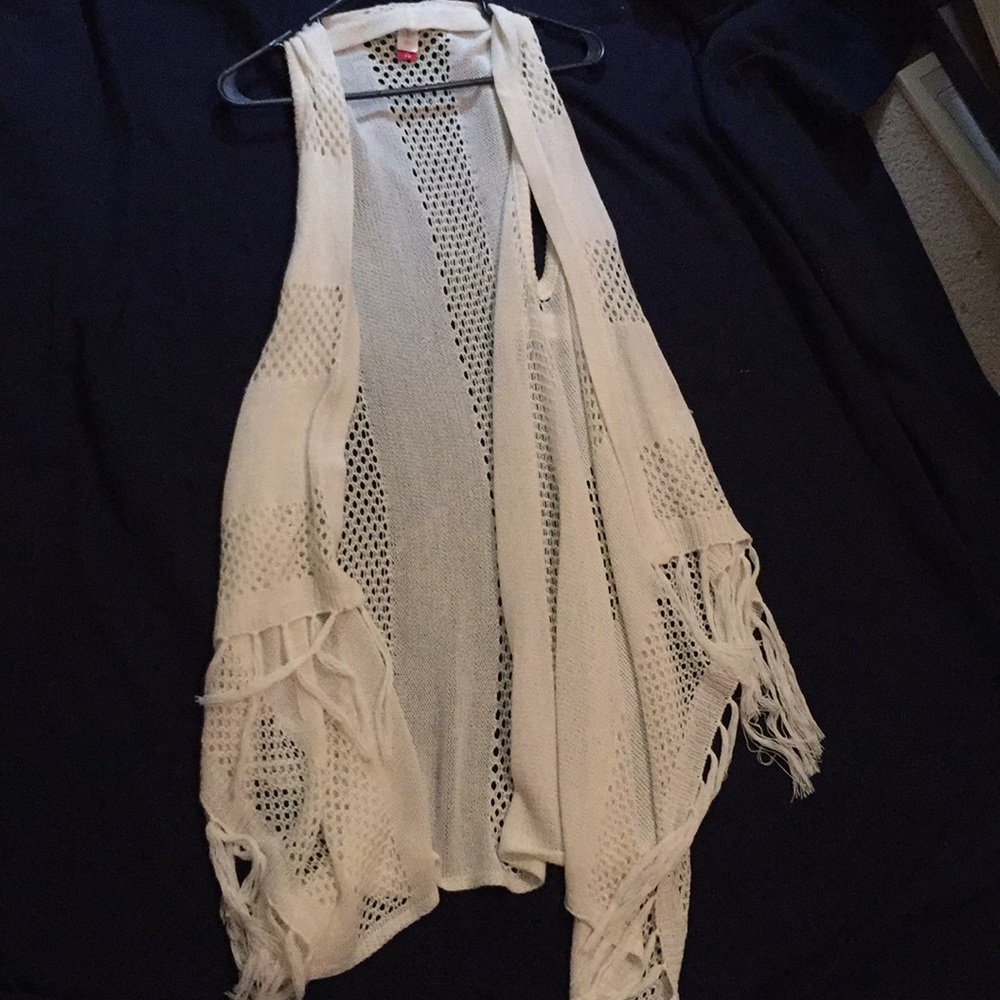 White sweater cover-up